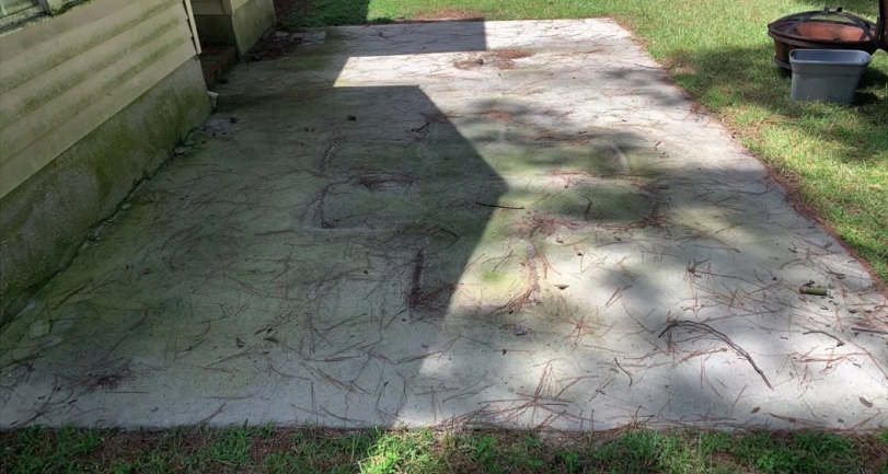 Clean patio surface after pressure washing in Winder Georgia